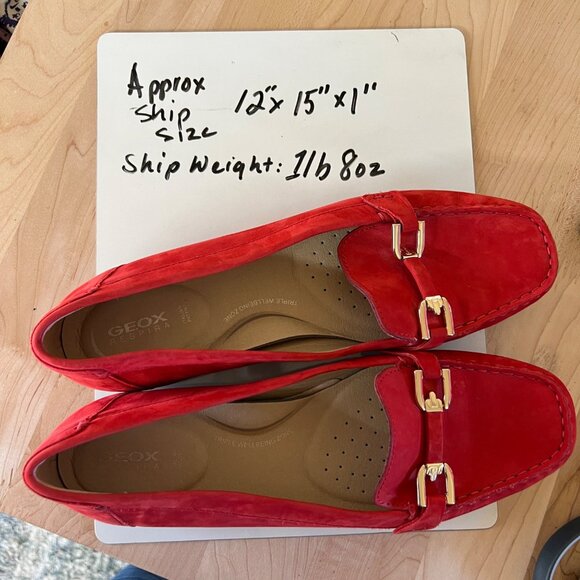 GEOX Annytah Red Suede Womens Loafers Size 40 EU 10 US - Picture 15 of 16